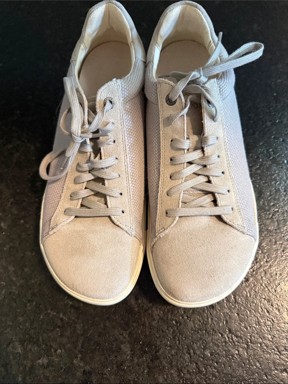 Birkenstock Light Gray Suede & Knit Sneakers